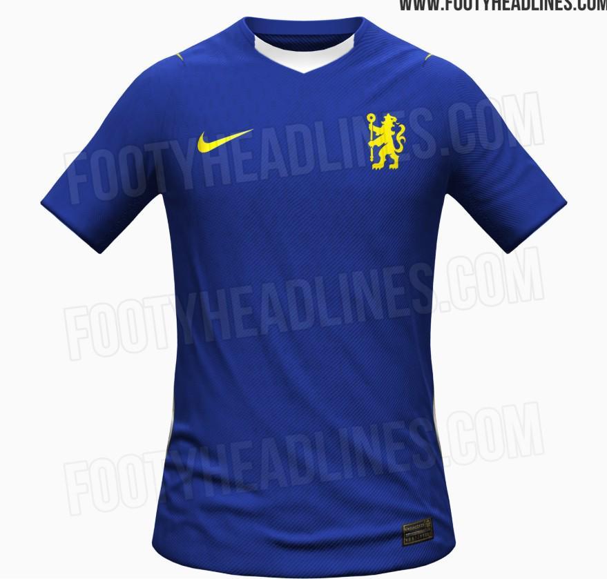 完美下载-切尔西26/27主场球衣谍照:采用黄色狮子队徽,搭配亮蓝色底色